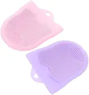 Ipetboom 2Pcs Silicone Face Wash Brush Manual Exfoliating Cleansing Tools for Deep Skin Cleaning for Travel Skincare Enthusiasts