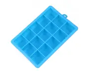 Silicone Large Ice Cube Mold 15-Grid Mould Tray Maker Rectangle Kitchen Bar Tool-Light Blue
