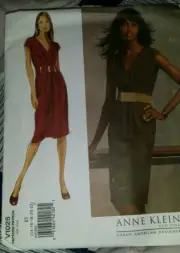 Vogue Anne Klein New York Pattern Misses Dress Pattern V1025 Size 14 - 22