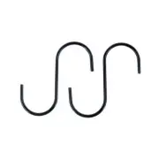 S Hook Steel Black 100mm x 55mm x 3.5mm (S) 2pk