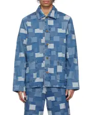 Kerlouan denim-patchwork jacket XXL Blue