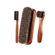 3x Shoe Brush Care Kit with Microfiber Shoe Cloth Boots Shoes Sneakers Polishing