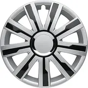 in.pro. engineering Mirage 16 Inch Silver / Black Two Tone Shiny Wheel Trims with Chrome Ring Set of 4