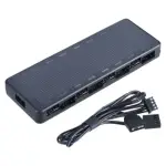 Computer Case Fan Controller Hub, Supports 8 ARGB PWM Fans with SATAs