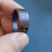 Muonionalusta meteorite ring Meteor Wedding Ring size:9