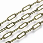 Chain Paperclip Flat Oval 11x4.3x0.7mm Antique Bronze 4m (CNLF)