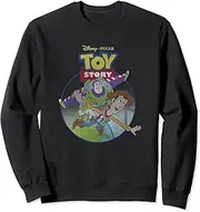 [Disney] Pixar Toy Story Woody Buzz Lightyear Retro Big Poster Sweatshirt