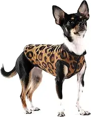 Gold Paw Duluth Double Fleece Dog Coat Pullover – Soft, Warm Dog Clothes, 4-Way Stretch Pet Sweater – Machine Washable, All-Season, Leopard/Black, Size 22