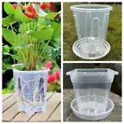 Plastic Transparent Flower Pot Round Square Plant Pot with Holes Outdoor