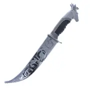 ASR Outdoor Collectible Dagger Bowie Knife Etched Deer Sheath Ergonomic Handle