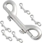 GLEAVI 6pcs Double Hook Bolts Backpack Metal Snaps Hooks Dog Leash Clips Lanyard Snap Clasp Snap Hook Pet Buckle Hook Dog Leash Hooks Belt Clip Double Head Zinc Alloy