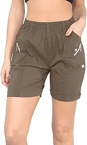 [AR Paris Fashions] Ladies Cherry Berry Shorts - Women Plain 1/2 Length Stretch Fit Pull On Elasticated Waist Summer Hot Pants Short Plus Size 10-20