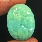 Carving Natural Amazonite Handcrafted Designer Gemstone 24.50Ct