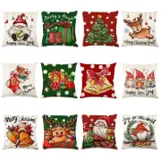 Christmas Cushion Cover New Year 2023 Merry Christmas Gnome Tree Ornament Sofa