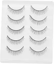Vaguelly 5 Pairs Makeup False Eyelash Fluffy Wispy Lashes Eyelashes Wispy Eye Lash Faux Lashes Natural False Eyelashes Short Fake Lashes Makeup Fake Lashes Strips Chemical Fiber