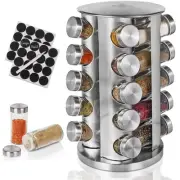 Spice Rack, Spice Organizer for Countertop, Empty 20-Jars Rotating rack, Spin...