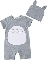 [stylesilove] Unisex Baby Toddler Totoro Short Sleeve Romper with Hat 2-PC Set
