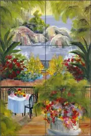 Mediterranean Tile Backsplash Tisha Whitney Sorrento Ceramic Mural POV-TWA010