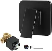 Flush-Mounted Shower Mixer Tap Flush-Mounted Shower Bathroom Flush-Mounted Bath Mixer Fitting Pre-Assembled Set Tap Single Lever Mixer Flush-Mounted for Shower (Black)