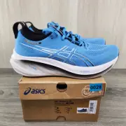 Asics Gel Nimbus 26 Size 9 Mens Waterscape Blue Black White Running Shoes