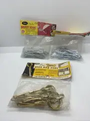 Vintage NOS Empire Slip-on Drapery Hooks And Conso Evergold Ring End Pins