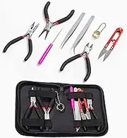 YUENTOEN Jewelry Making Kit Jewelry Tools Kits Pliers Set, Mini Plier Round Nose Plier Scissor Tweezer Tool for Jewelry Making, Repair and Beading (8Pcs)