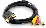 VGA to 3RCA AV Adapter Cable Component Video Converter Cord 1.5M for PC Laptop Supports TV-Out Function