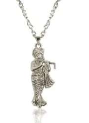 @ Indian Traditional Lord Shri Krishna With Basuri Chain Pendant