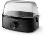 Philips Egg Cooker 3000 Series, Family Size up to 6 Eggs (soft, medium, hard, poached), Easy to clean, Poached Tray & Egg Piercer Accessory, 400W Power, Compact Design (HD9137/90)