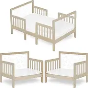 Dream On Me Star 3 in 1 Convertible Toddler Bed in Vanilla Oak, Converts to Chair&Table, Non-Toxic Finish, JPMA Certified, Made of Durable & Sustainable Pinewood