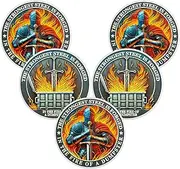 5PCS Knight Dumpster Fire Challenge Coin - The Strongest Steel is Forged Dumpster Fire Coin - Funny Desk Accessories for Work - Hilarious Coworker Go Away Token - Inspirational Gifts for Men Women