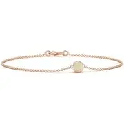 Bezel-Set Round Opal Chain Bracelet