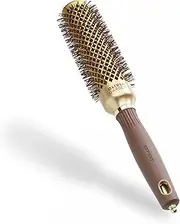 Olivia Garden Expert Blowout Speed – Gold & Brown - 35 - Ceramic Coated Round Brush with Extra Long Barrel for 25% Faster Blowouts