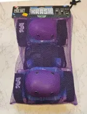 Krash Spacey Purple Elbow & Knee Pad Set With Wrist Protectors BB4