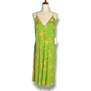 ModCloth Green 90’s Suns Lime V-Neck Stretchy Midi Sundress