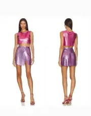8 Other Reasons Colorblock Chainmail Set Pink Purple XS-S?
