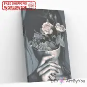 Paint By Numbers Kit Woman Abstract Framed Art DIY Canvas Oil Decor Brush Adult