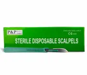 Disposable Scalpels Sterile Size 22 Plastic Handle & Metric Line Box of 250
