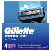 Gillette Proglide Chill Razor Blade Refills 4 Cartridges