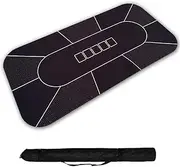TX GIRL Black Poker Layout Texas Holdem Tablecloth Blackjack Layout Portable Poker Pad with Backpack Non-Slip Rubber Back Side 180 * 90cm (Size : 180 * 90cm WPT)