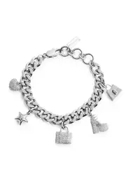 Marc Jacobs Mini Icon Chain Charm Bracelet - Silver ONE SIZE