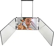 Rechargeable 3 Way Mirror for Hair Cutting, 360° Illuminated Trifold Makeup Mirror, Adjustable DIY Haircutting Tool,Upgrated LED Trifold Mirror,with Adjustable Portable Hooks