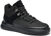 OrthoComfoot Men's Hiking Boots with Arch Support, Water Resistant Outdoor Walking Shoes, Plantar Fasciitis Orthopedic Sneakers