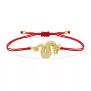 Gold Dragon Charm Red String Protection Bracelet