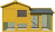 2 Levels Upgrade Rabbit Hutch Cage Indoor Outdoor Guinea Pig Cage Wooden Rabbit House Wooden Pet Animal House Chicken Coop On Run