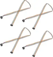 uxcell 4 Pcs IDC Rainbow Wire Flat Ribbon Cable FC-Female to 10P 11.8 Inch Length 2.54mm Pitch Breadboard Jumper Wires for Electronic Projects