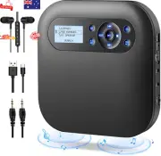 Portable Bluetooth CD Player w/ Speakers FM Radio USB AUX 2000mAh Rechargeable