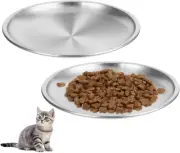 2 PCS Stainless Steel Cat Bowls, Whisker Fatigue Cat Bowl Cat Wet Food Bowl C...