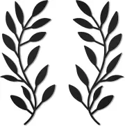 Zhengmy 2 Pieces Metal Tree Leaf Wall Decor Vine Olive Branch Leaf Wall Art Livi