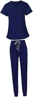 [ａ aternee] Women's Scrub Set with Jogger Top And Bottoms for Animal Grooming